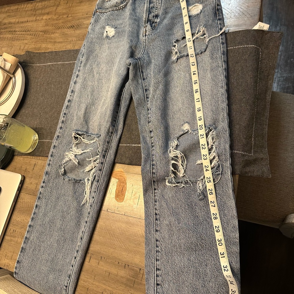 Pacsun Dad Jeans Denim Ripped Jeans Light Wash Size 25